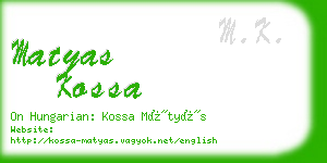 matyas kossa business card